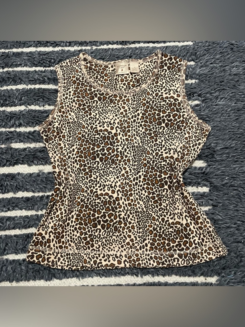 Y2K Leopard Print Sleeveless Top Animal Cheetah 2000s Party Size M